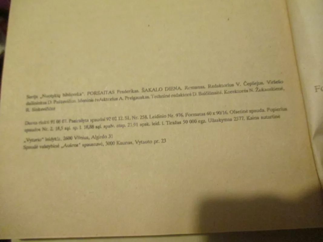 Šakalo diena - Frederikas Forsaitas, knyga 4