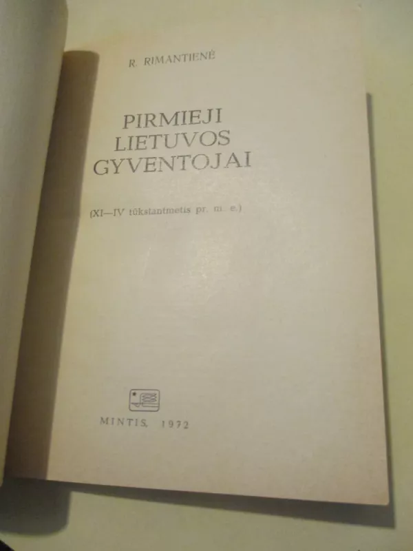 Pirmieji Lietuvos gyventojai - R. Rimantienė, knyga 3