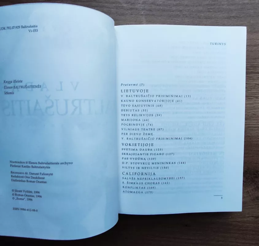 Vladas Baltrušaitis: operos solistas - Jūratė Vyliūtė, knyga 3