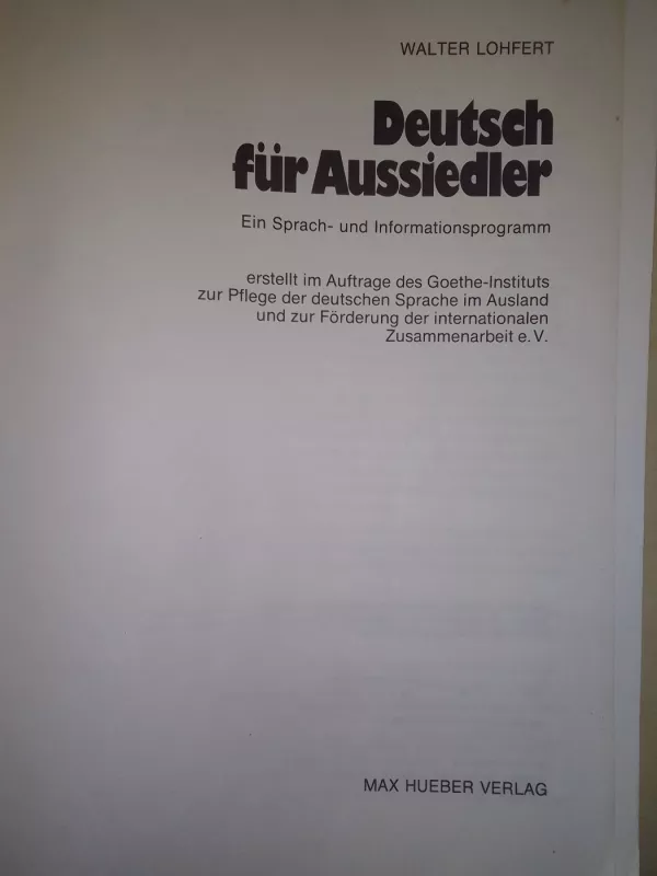 Deutsch für Aussiedler. Ein Sprach- und Informationsprogramm - Walter Lohfert, knyga 3