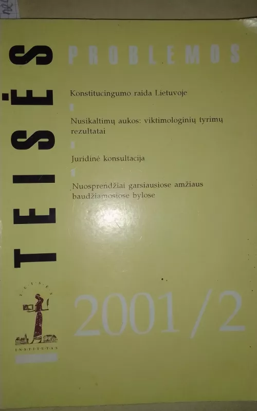 Teisės problemos 2001/2 - Autorių Kolektyvas, knyga 2