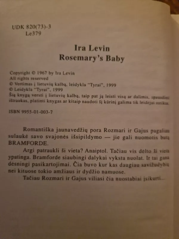 Rozmari kūdikis - Ira Levin, knyga 3
