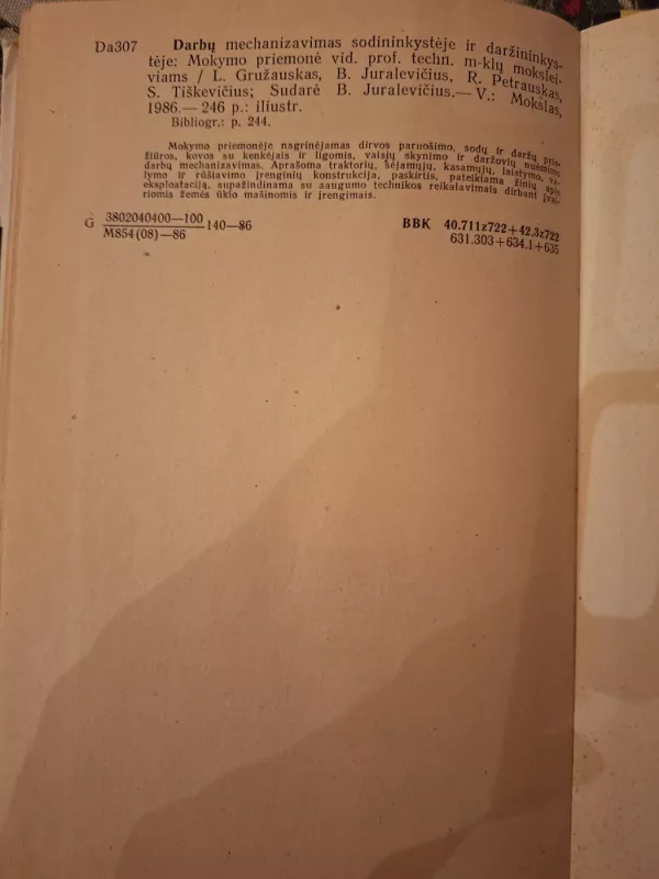 Darbų mechanizavimas sodininkystėje ir daržininkystėje - L. Gružauskas Ir kt., knyga 6