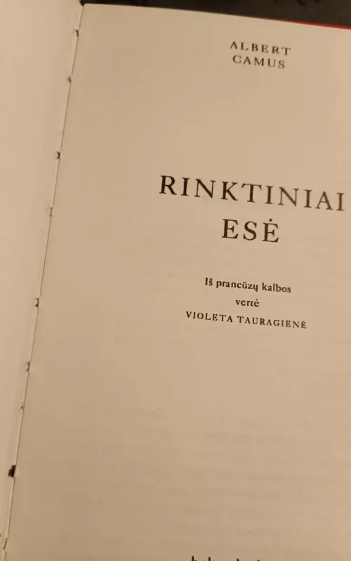 Rinktiniai esė - Albert Camus, knyga 2