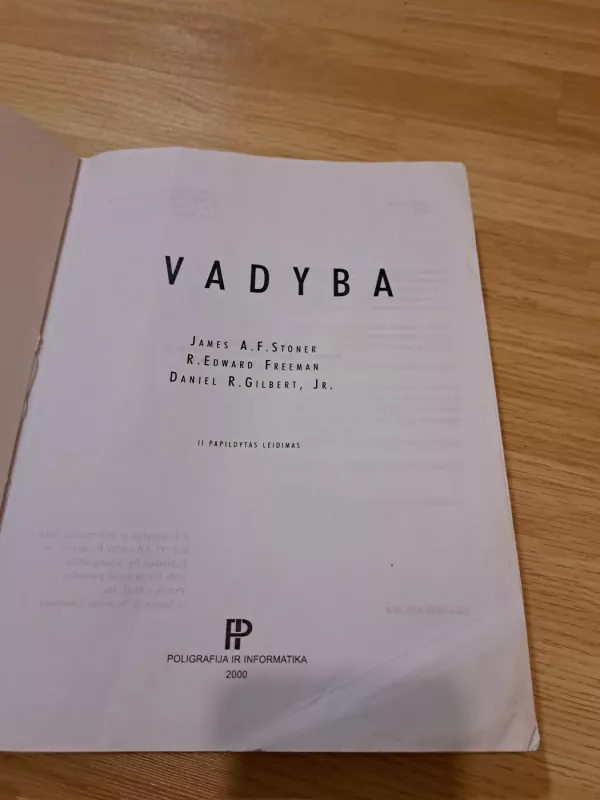 Vadyba - James Stoner, Edward  Freeman, Daniel  Gilbert, knyga 4
