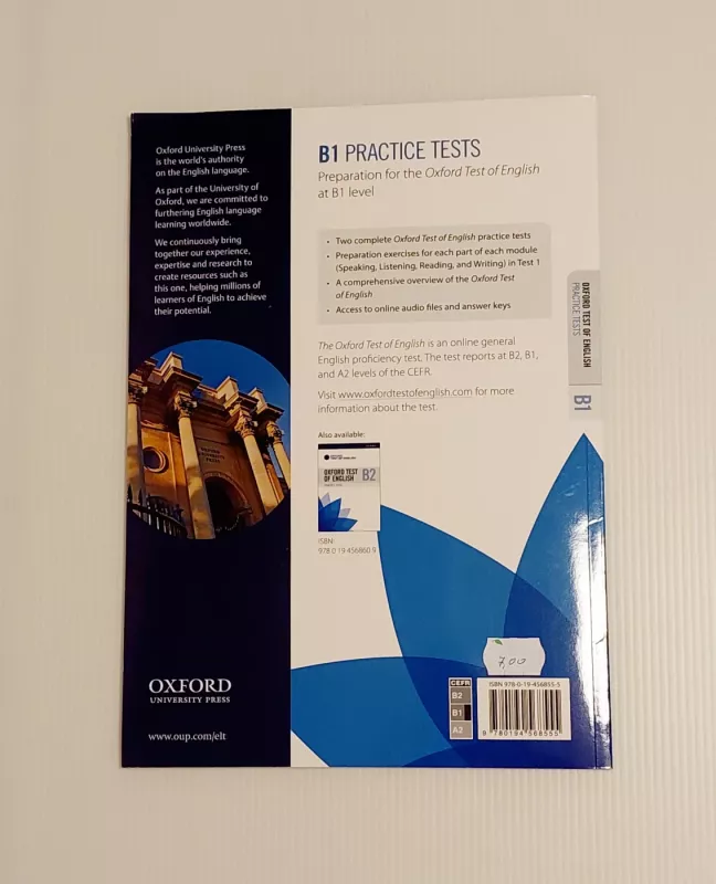 Oxford Test of English B1. Practice Tests - Autorių Kolektyvas, knyga 3