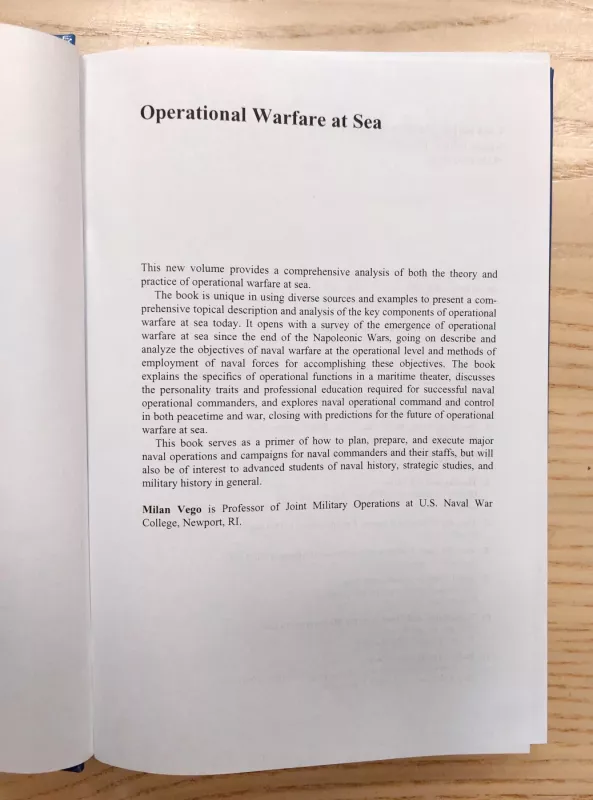 Operational Warfare at Sea: Theory and Practice - Milan Vego, knyga 6