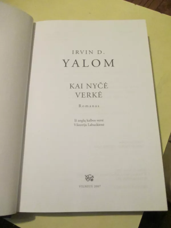 Kai Nyčė Verkė - Irvin D. Yalom, knyga 3