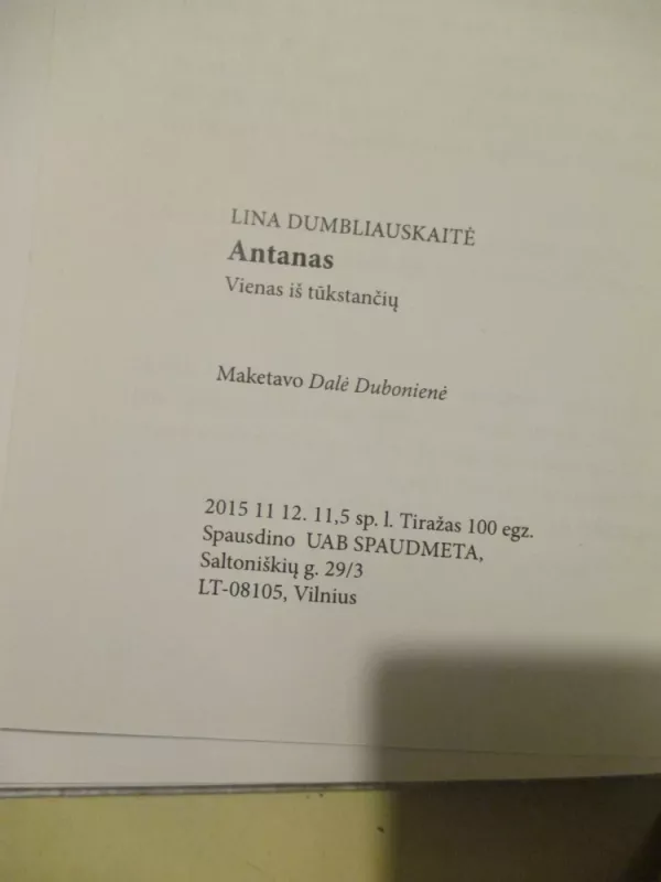 Antanas - Lina Dumbliauskaitė, knyga 6