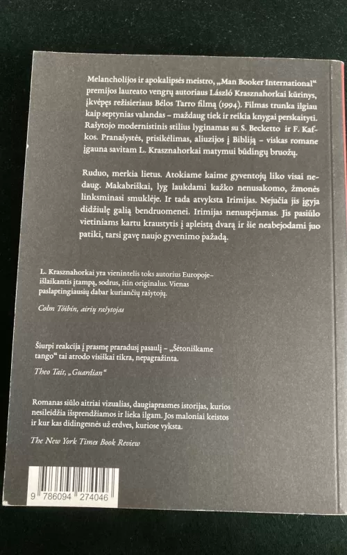 Šėtoniškas tango - László Krasznahorkai, knyga 2