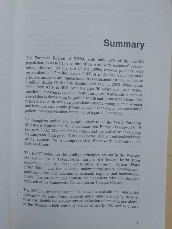 European strategy for tobacco control - Autorių Kolektyvas, knyga 4