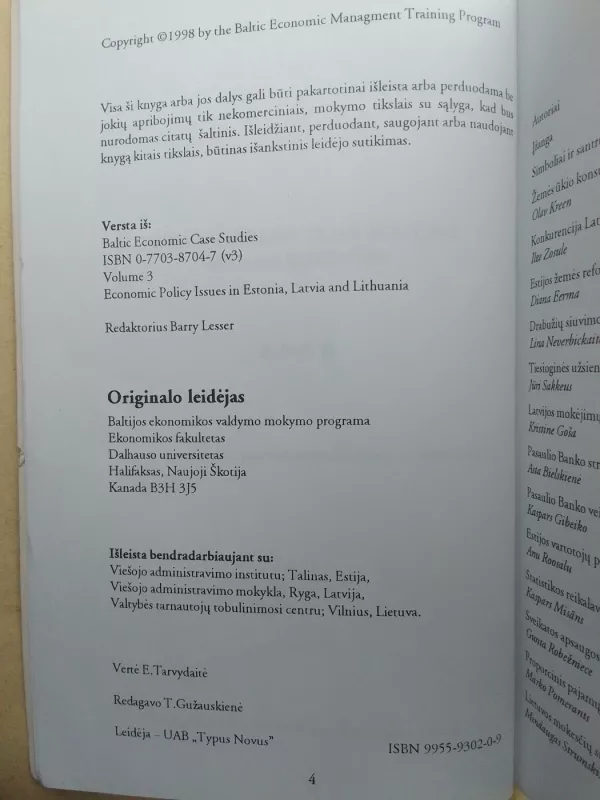 Baltijos valstybių ekonomika: pavyzdžių analizė - Autorių Kolektyvas, knyga 6