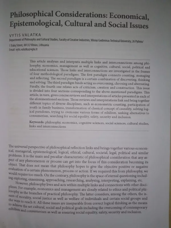 Filosofija Sociologija. Philosophy Sociology 2019 T. 19 Nr. 1 - Autorių Kolektyvas, knyga 4