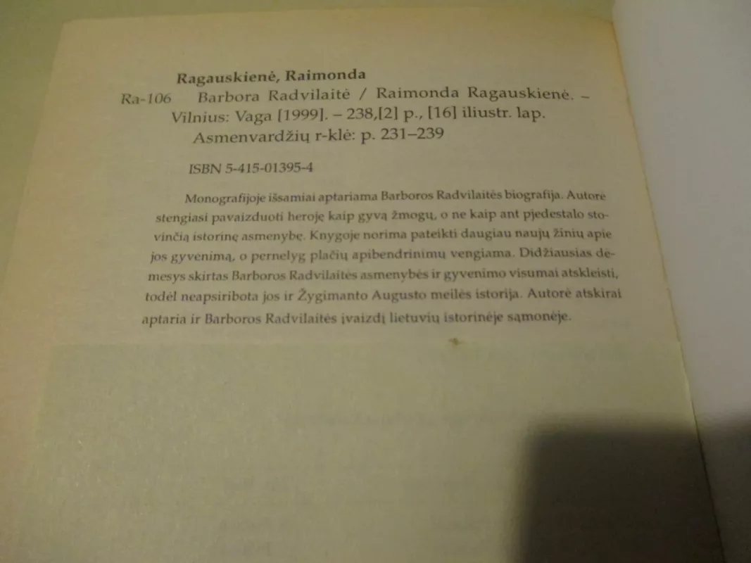 Barbora Radvilaitė - Raimonda Ragauskienė, knyga 5