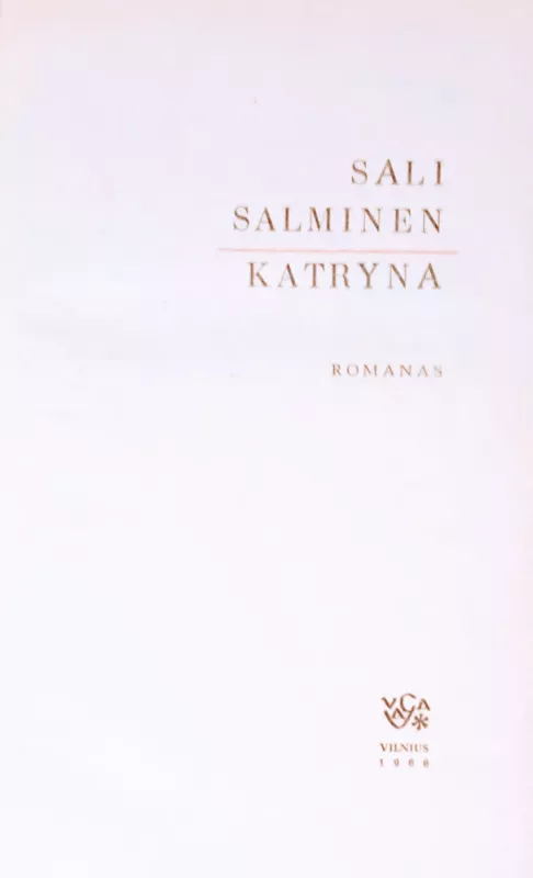 Katryna - Sali Salminen, knyga 3