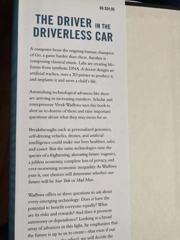 The driver in the driverless car - Vivek wadwa, knyga 6