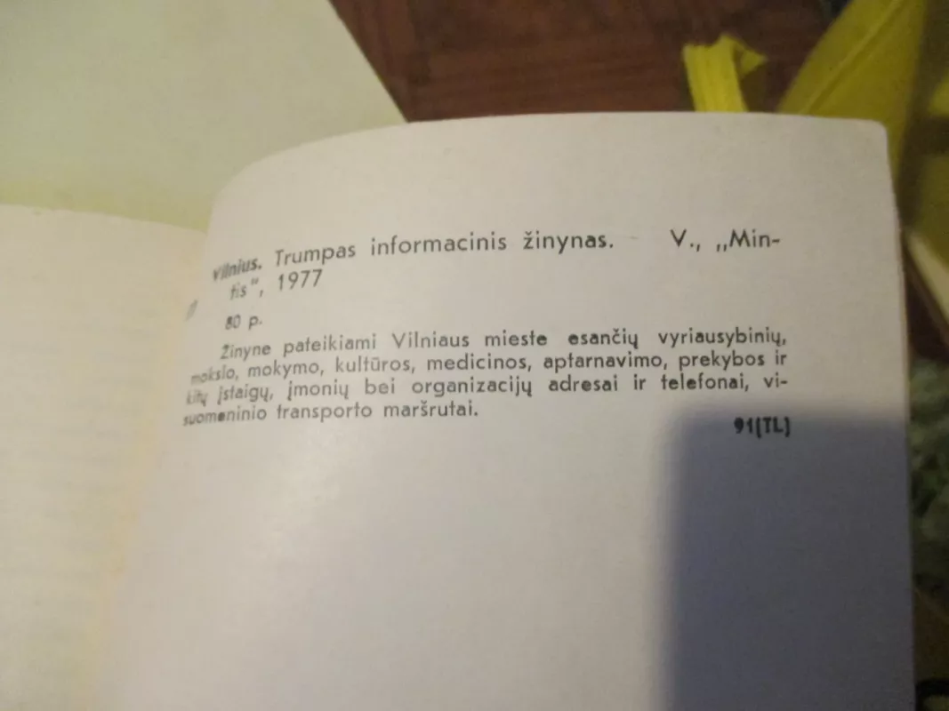 Vilnius trumpas informcinis žinynas - Autorių Kolektyvas, knyga 5