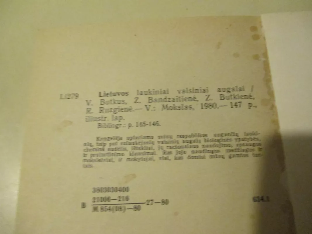 Lietuvos laukiniai vaisiniai augalai - V. Butkus, ir kiti , knyga 6