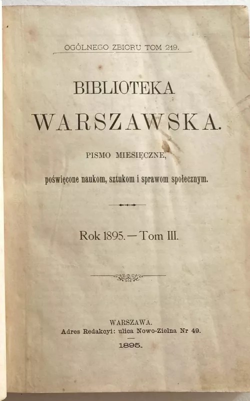 Biblioteka Warszawska – Rok 1895 Tom III - Autorių Kolektyvas, knyga 2