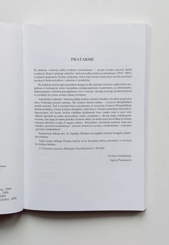 Lietuvių-vokiečių kalbų žodynas teisininkams. Litauisch-deutsches Wörterbuch für Juristen - Yvonne Goldammer, Sigitas  Plaušinaitis, knyga 6