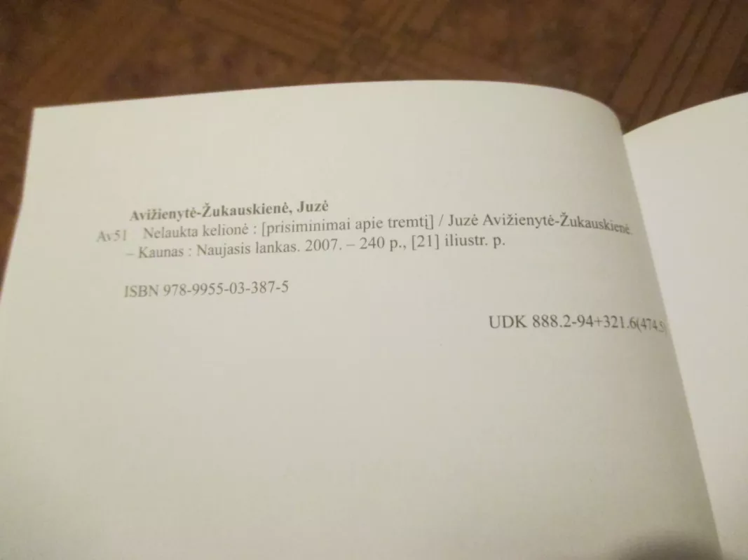 Nelaukta kelionė - Juzė Avižienytė-Žukauskienė, knyga 6