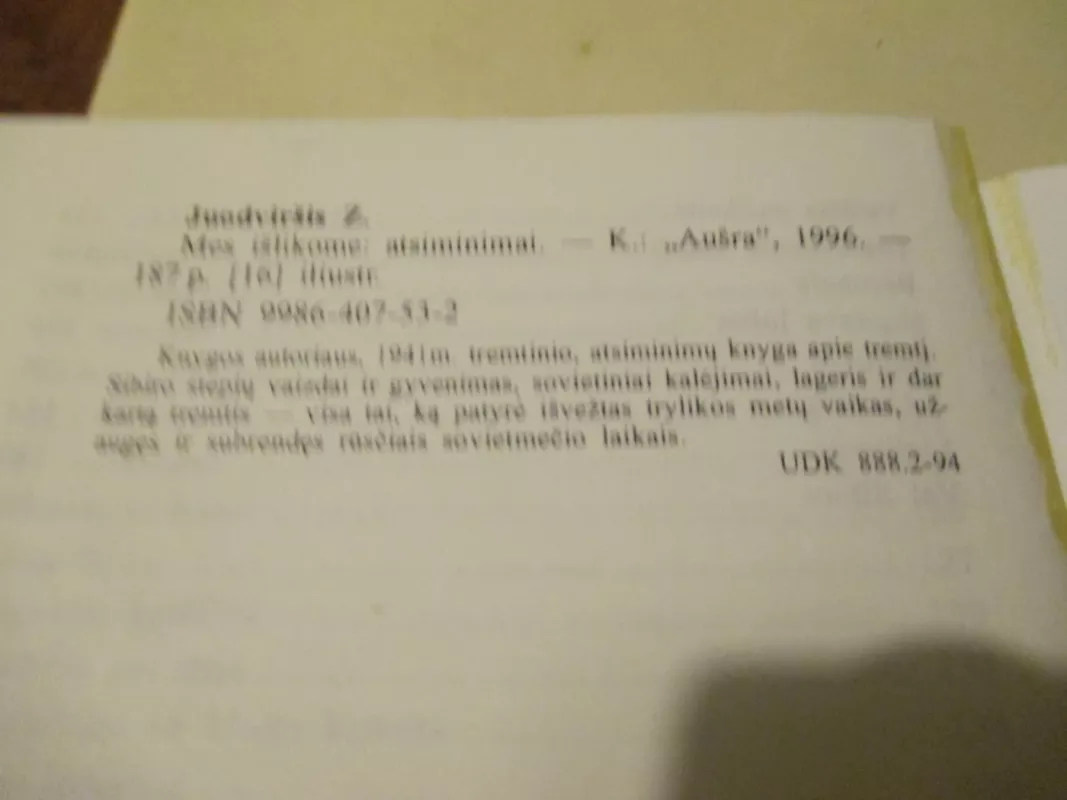 Mes išlikome... - Zenonas Juodviršis, knyga 5