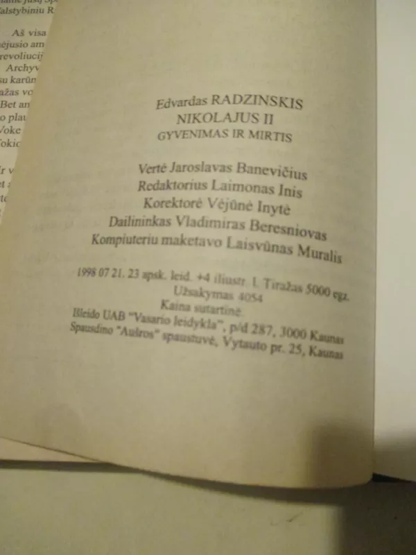 Nikolajus II: gyvenimas ir mirtis - Edvardas Radzinskis, knyga 5
