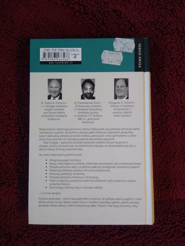Pardavimo menas: kaip gerinti prekybos personalo darbą - Andris A. Zoltners, Prabhakant  Sinha, Greggor A.  Zoltners, knyga 4