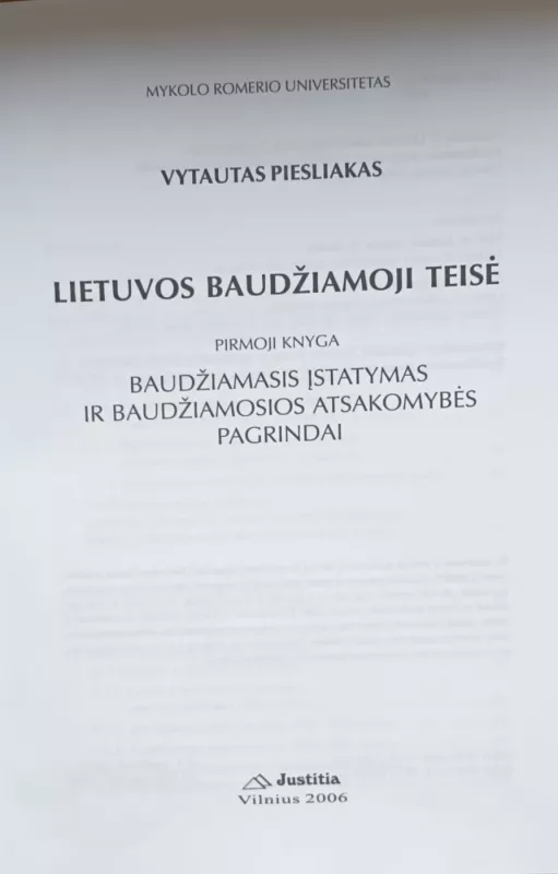 Lietuvos baudžiamoji teisė. Pirmoji knyga - Vytautas Piesliakas, knyga 3