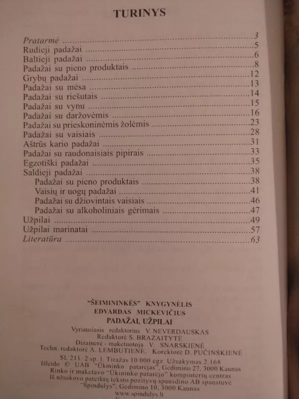 Padažai, užpilai - Edvardas Mickevičius, knyga 3