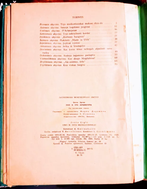 Uno ir trys muškietininkai - Z. Erglė, knyga 4