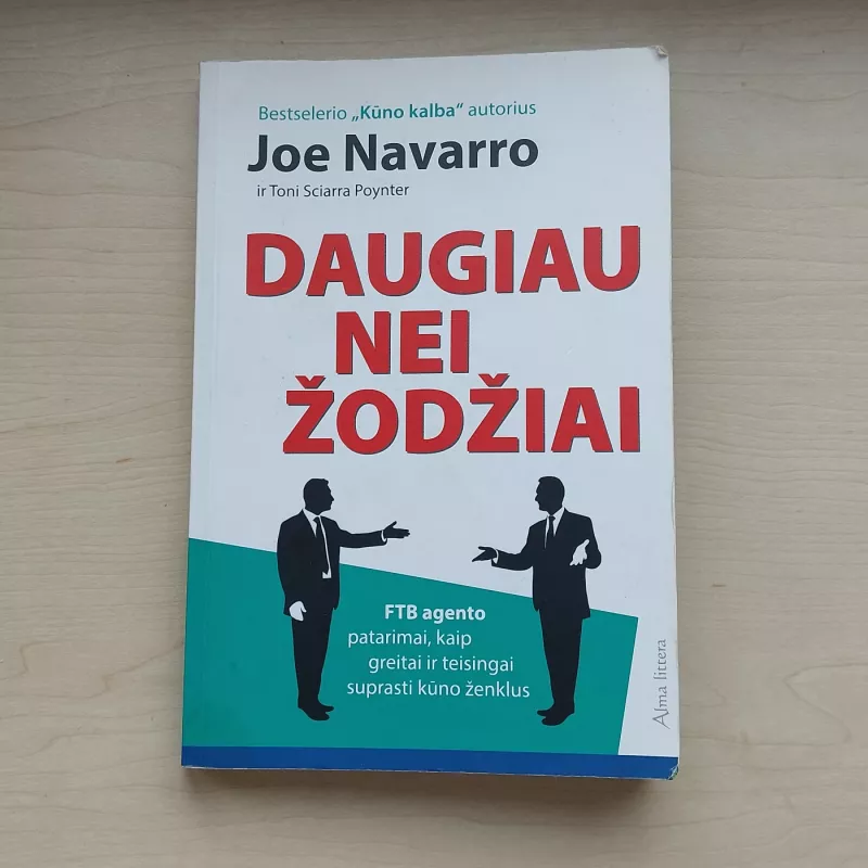 Daugiau nei žodžiai. FTB agento patarimai, kaip greitai ir teisingai suprasti kūno ženklus - Joe Navarro, knyga