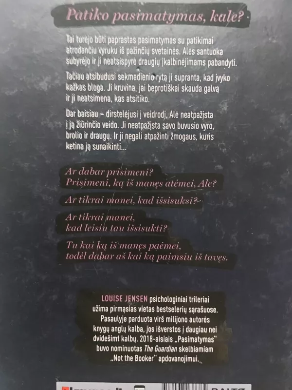 Pasimatymas - Louise Jensen, knyga 2