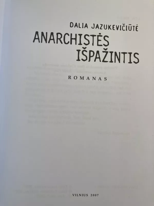 Anarchistės išpažintis - Dalia Jazukevičiūtė, knyga 5