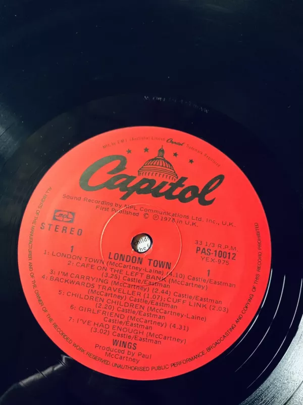 London Town - Wings, plokštelė 5