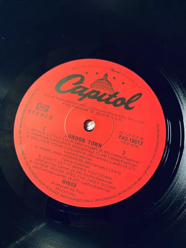 London Town - Wings, plokštelė 4