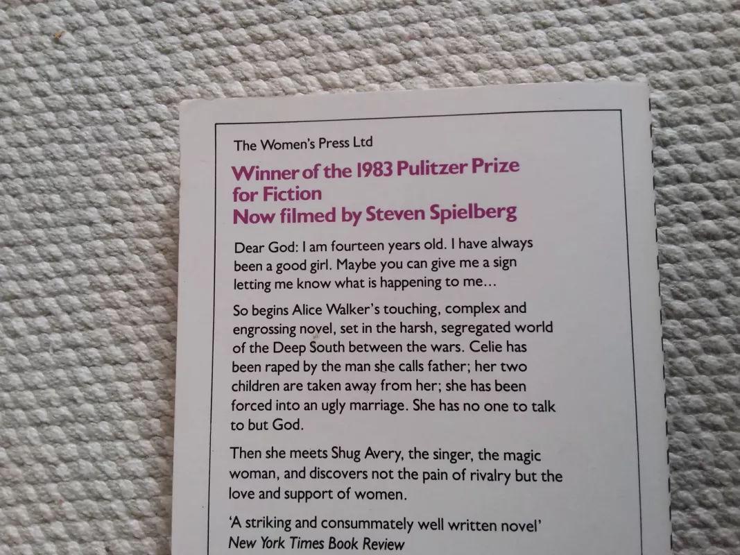 The Color Purple - Alice Walker, knyga 3