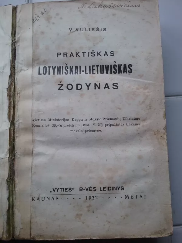 Praktiškas lotyniškai-lietuviškas žodynas - V. Kuliešis, knyga 2