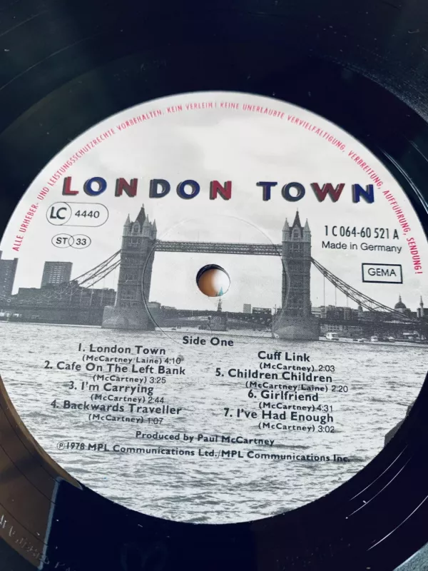 London Town - Wings, plokštelė 6