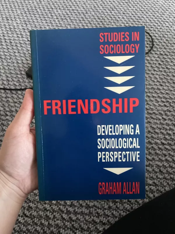 Friendship: developing a sociological perspective - Graham allan, knyga 2