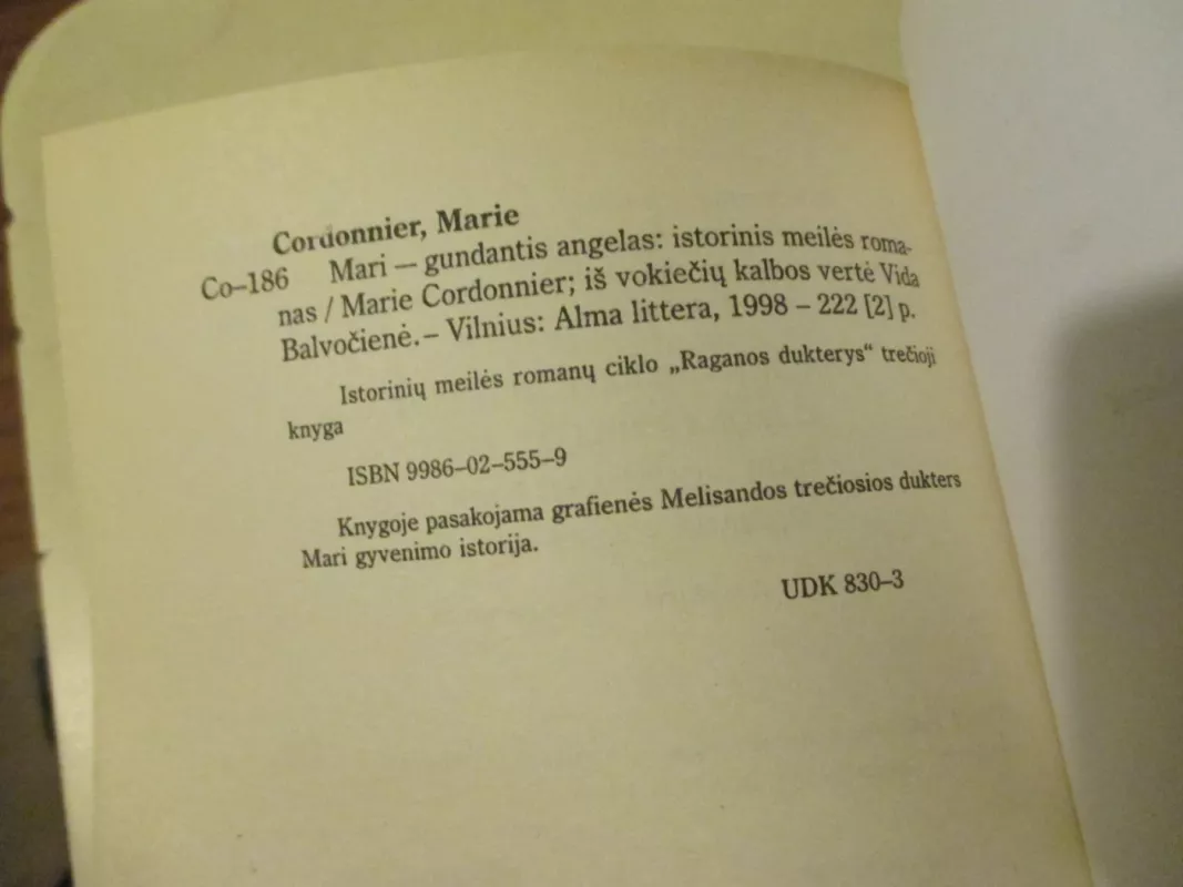 Mari-gundantis angelas - Marie Cordonnier, knyga 5