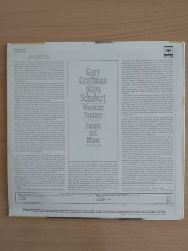 Gary Graffman Plays Schubert* - Wanderer Fantasy / Sonata In C Minor - Gary Graffman Plays Schubert*, plokštelė 3