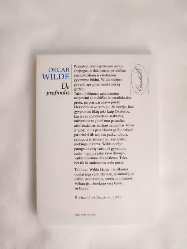 De profundis - Oscar Wilde, knyga 3