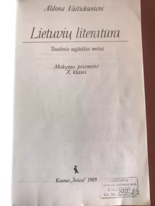 Lietuvių literatūra - A. Vaitiekūnienė, knyga 3