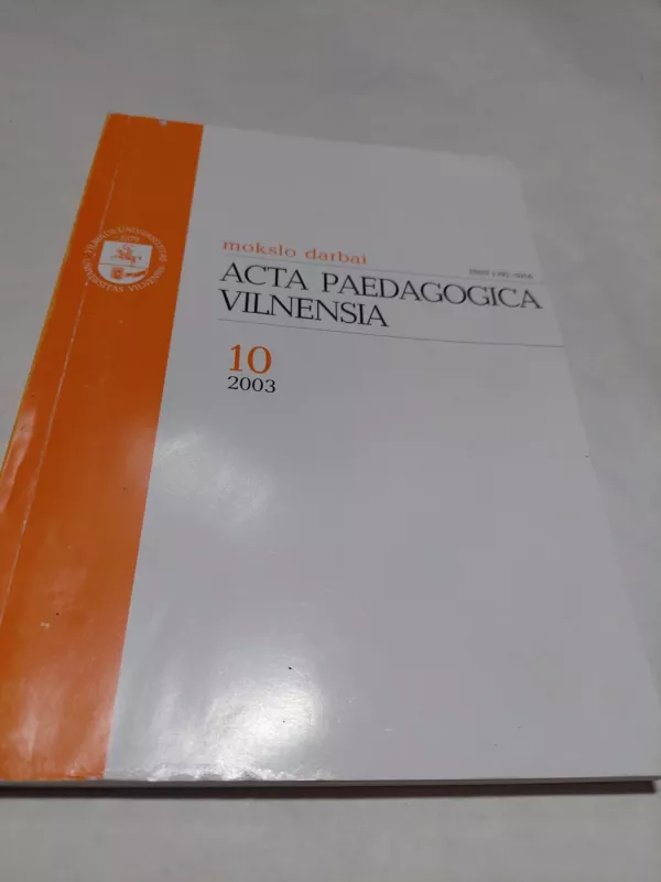Acta paedagogica Vilnensia 2003/10 - Autorių Kolektyvas, knyga 5