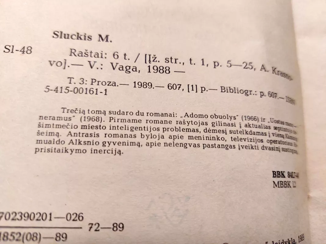 Raštai (3 tomas) - Mykolas Sluckis, knyga 3