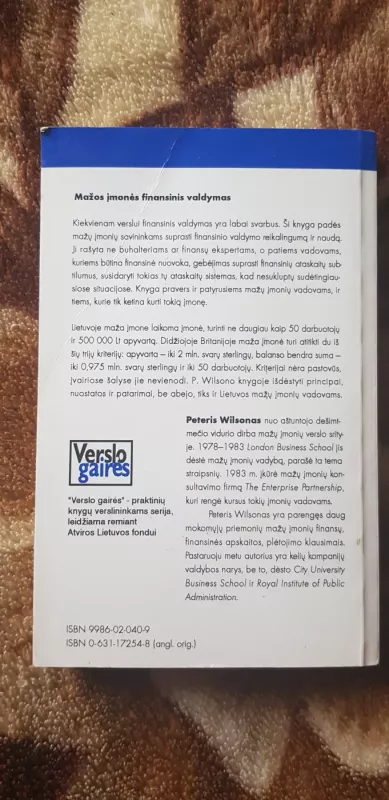 Mažos įmonės finansinis valdymas - Peter Wilson, knyga 5