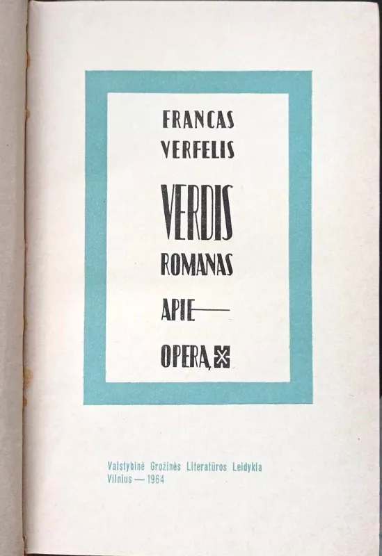 Verdis - Francas Verfelis, knyga 3