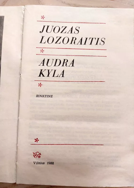 Audra kyla - Juozas Lozoraitis, knyga 4