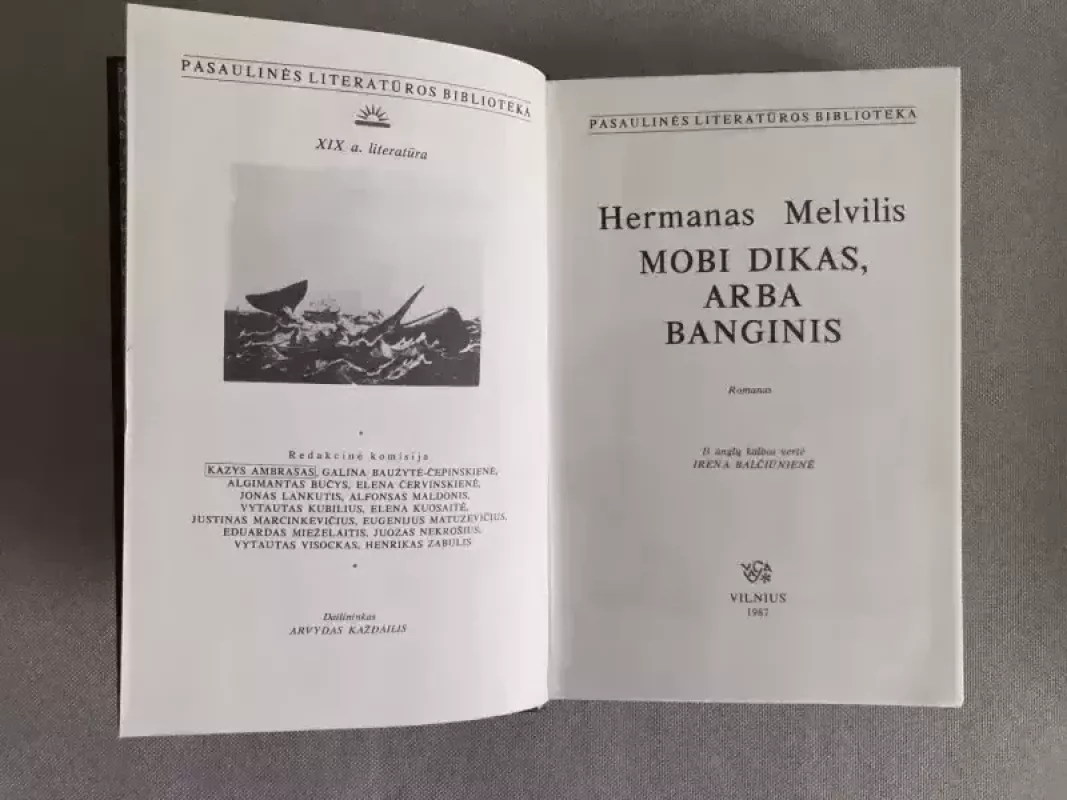 Mobis Dikas, arba Banginis 1987 - Hermanas Melvilis, knyga 4